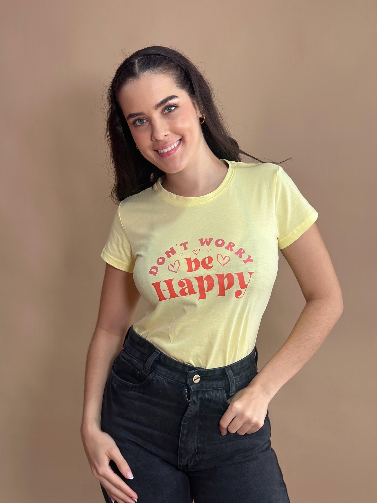 Basica Estampada Amarilla Be Happy