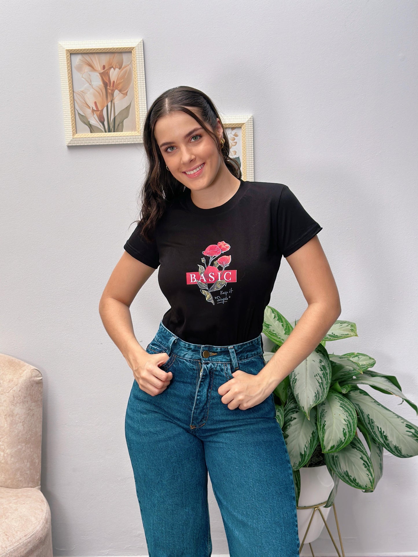 Básica Estampada Negra Basic