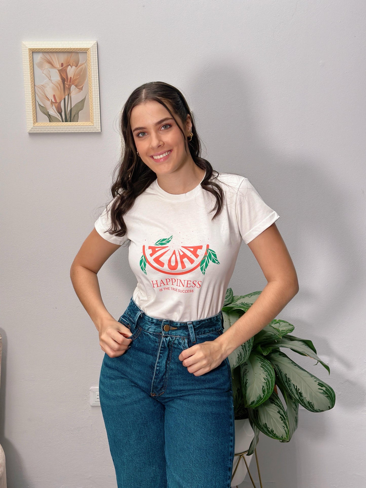 Básica Estampada Blanca Aloha