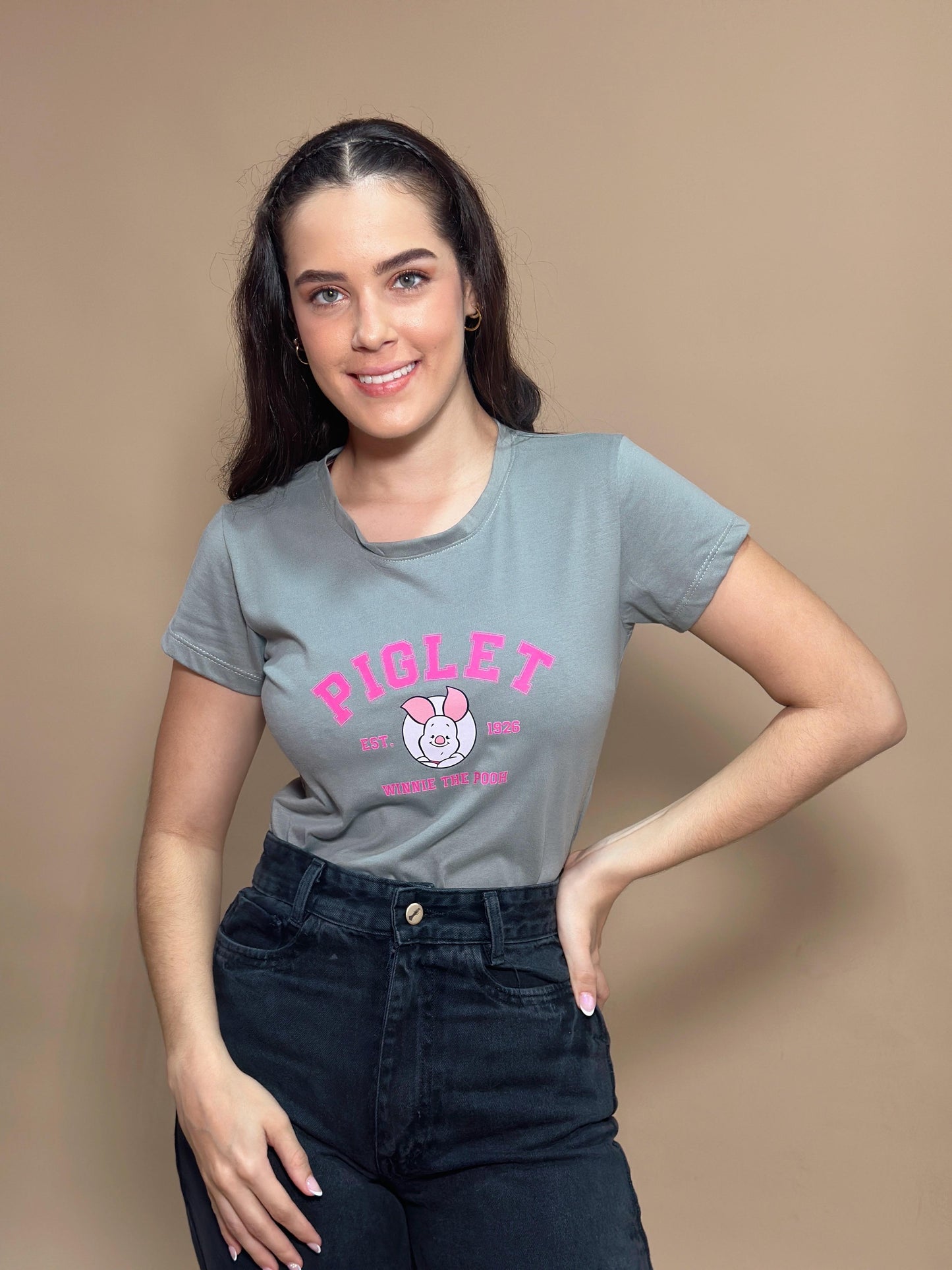 Básica Estampada Gris Piglet