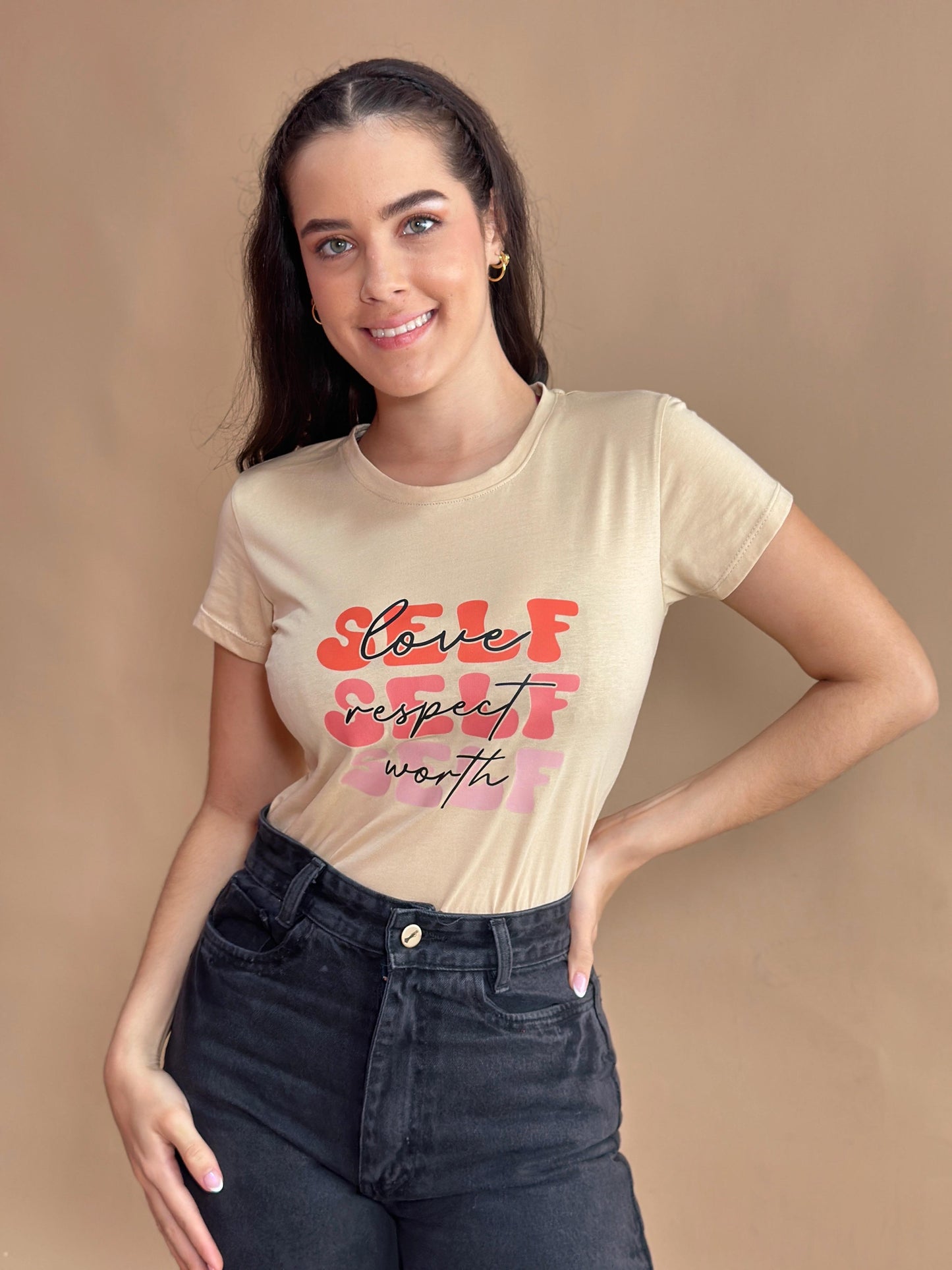 Básica Estampadas Beige Self