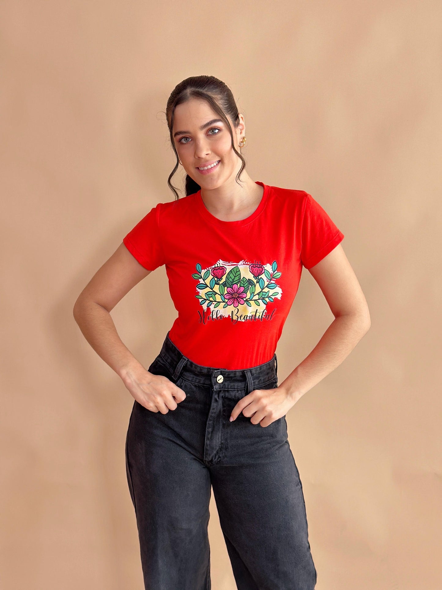 Básica Estampada Roja Hello