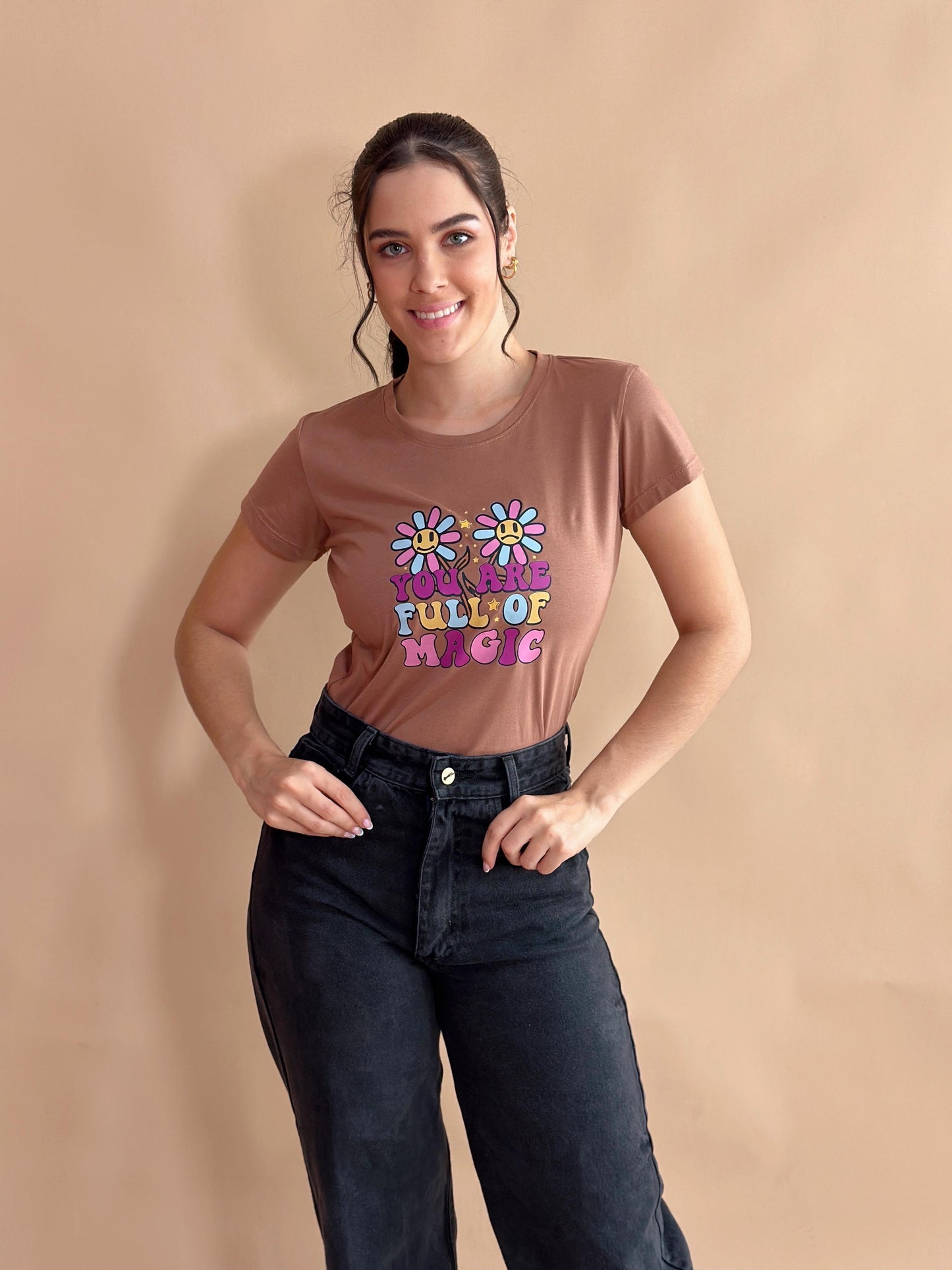 Básica Estampada Café You Are Full