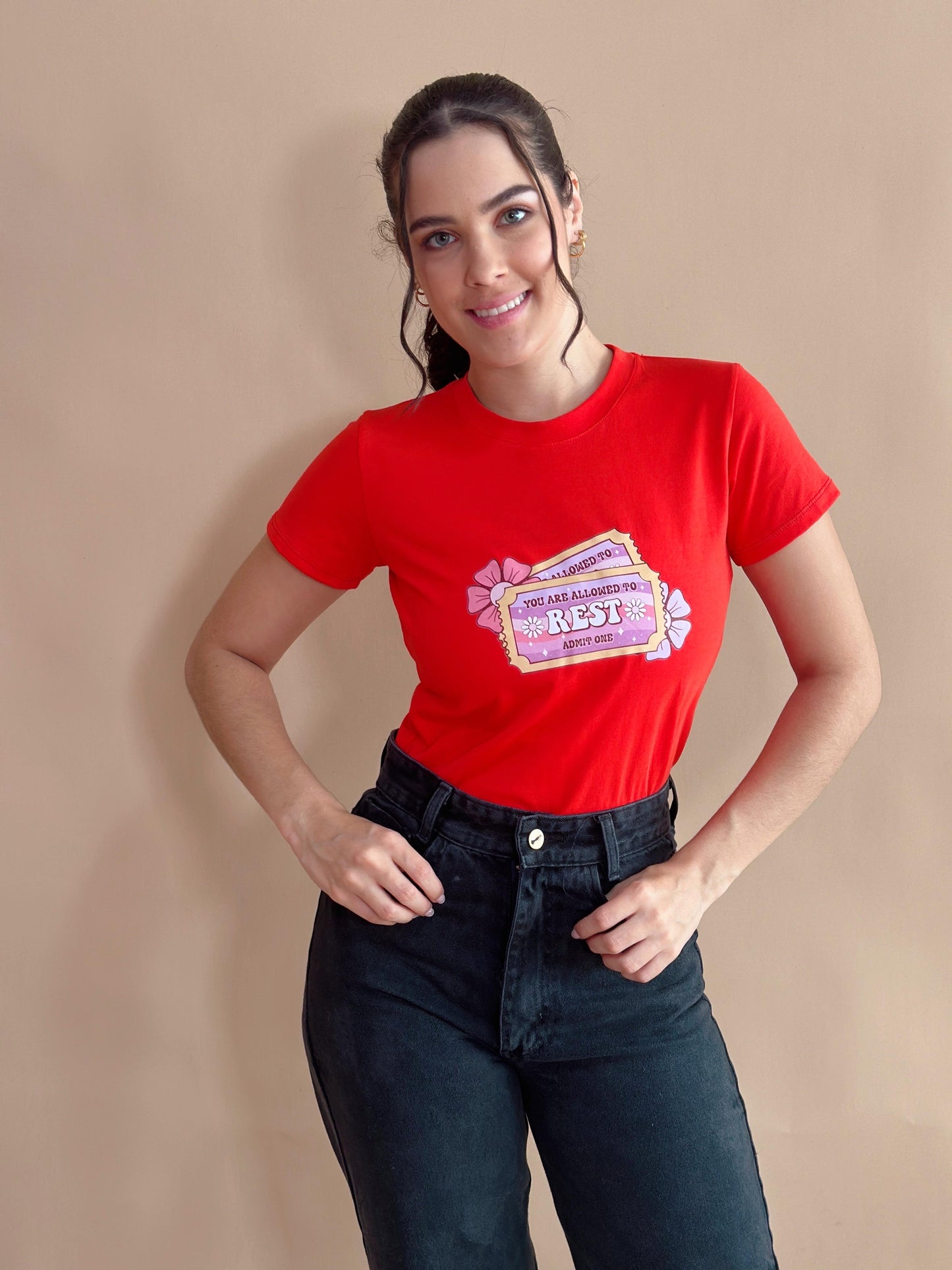 Básica Estampada Roja Rest