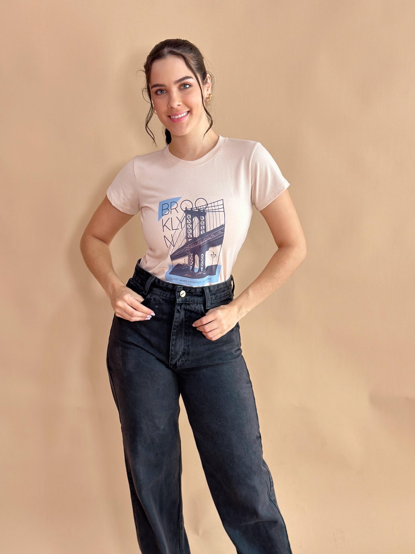 Básica Estampada Beige Brooklyn