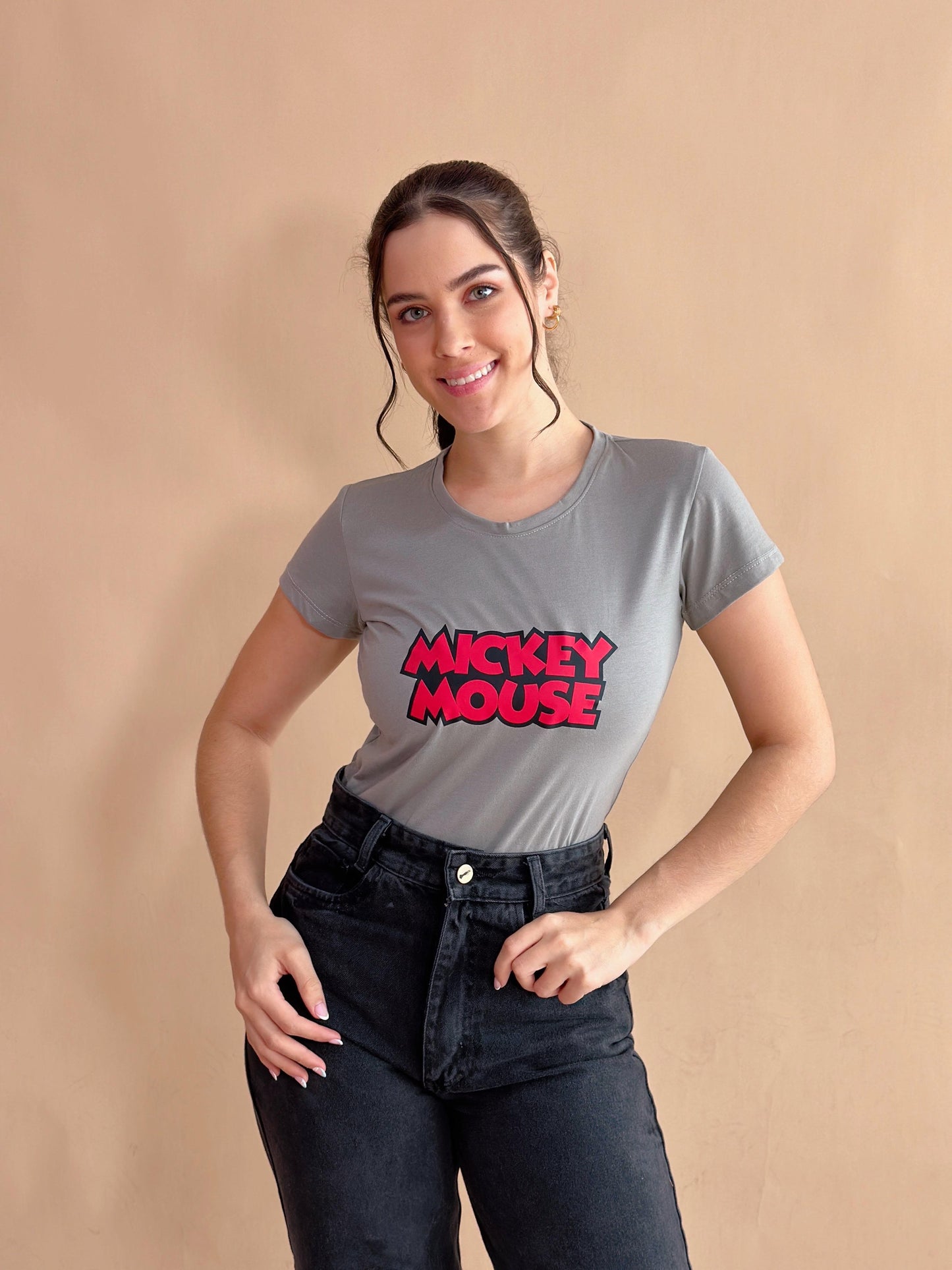 Básica Estampada Gris Mickey Mouse