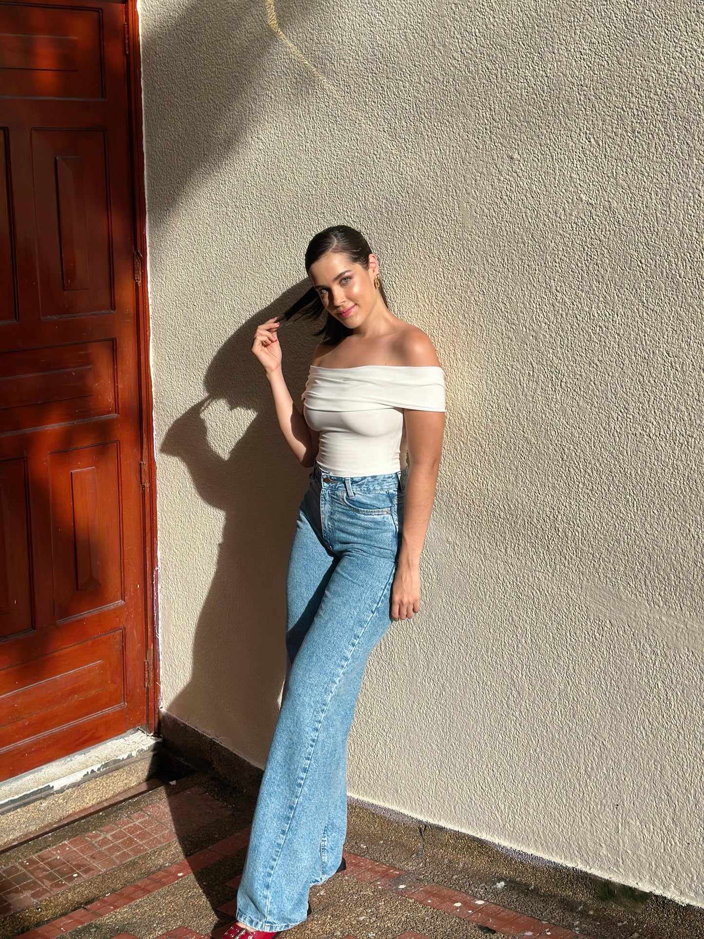 Jean Wide Leg Suiza Claro