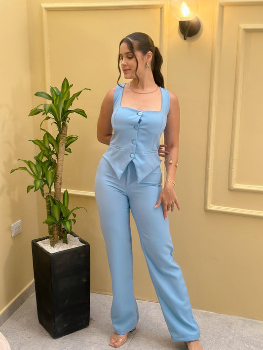 Chaleco Celeste