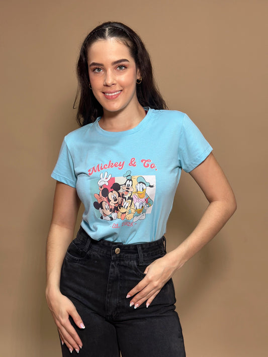 Básica Estampada Azul Mickey