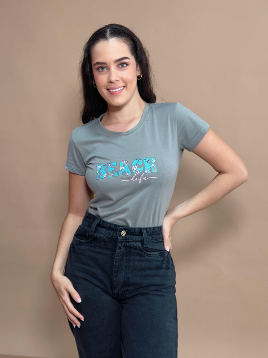Básica Estampada Gris Beach