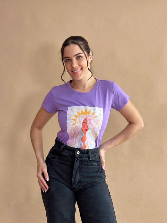 Básica Estampada Lila Princesa